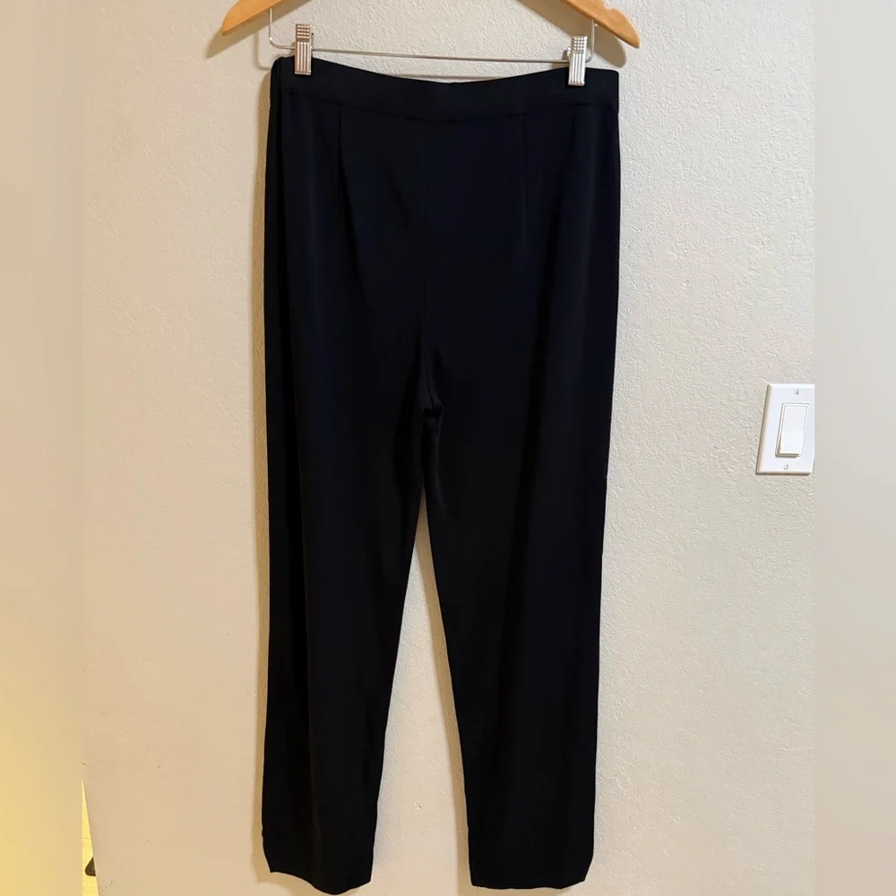 Misook Black Pull On Dress Pants Women’s Large Straight Leg - Picture 4 of 4